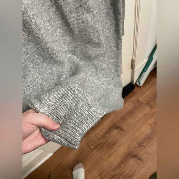 Asos design maternity knit mini dress with zip collar in heather gray - Picture 7 of 8